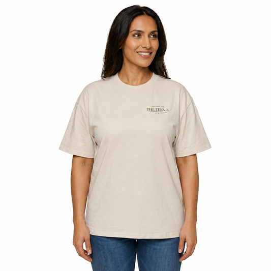 Stacked Statement Tee: Ecru