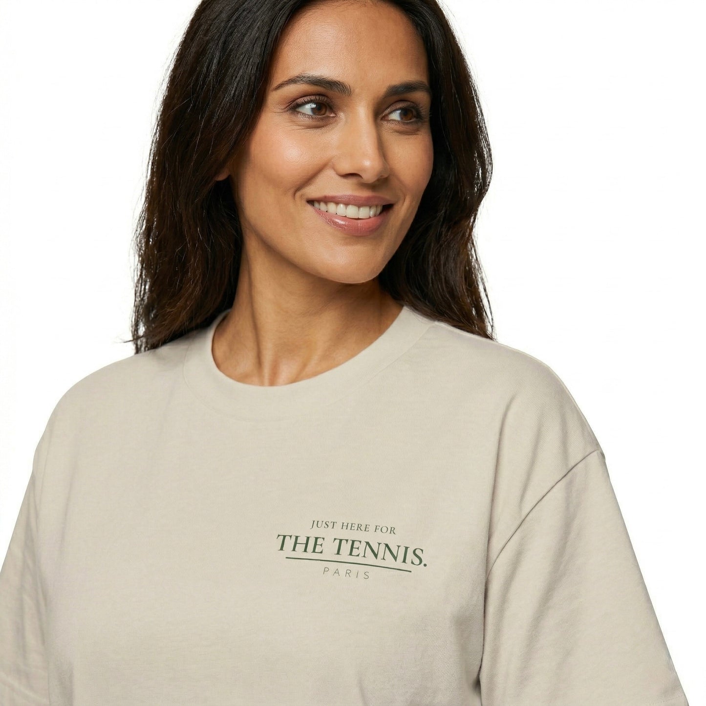 Stacked Statement Tee: Ecru